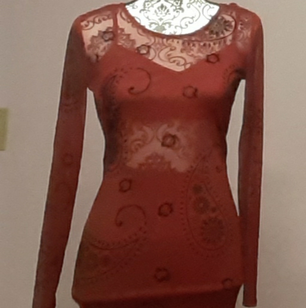 California Magazine sheer unique cocktail dress - Picture 8 of 9